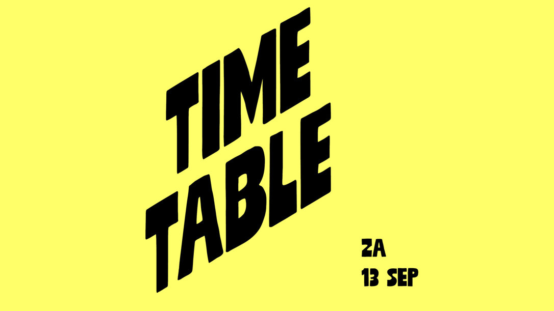 Timetable zaterdag